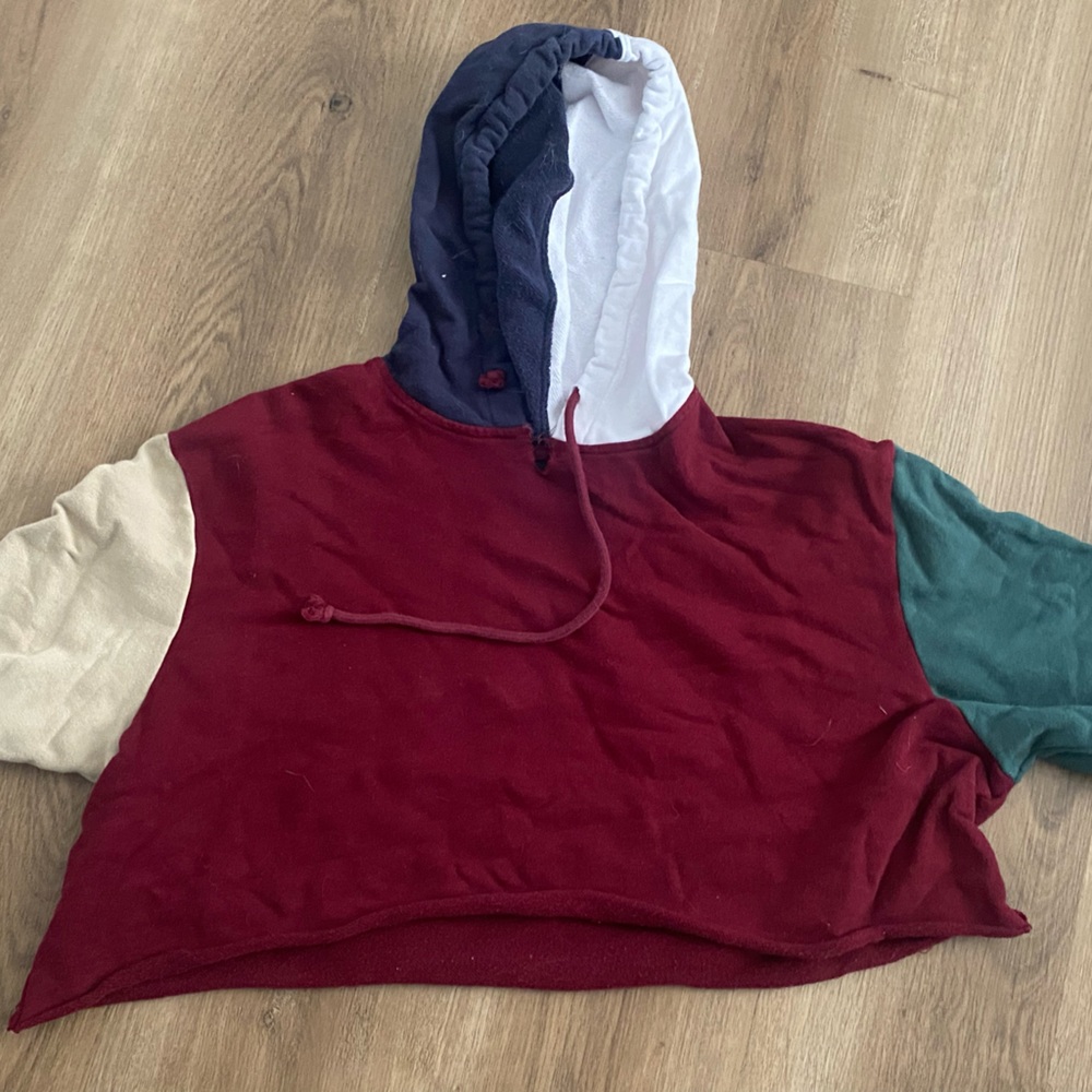 pacsun cropped hoodie multi colored size large